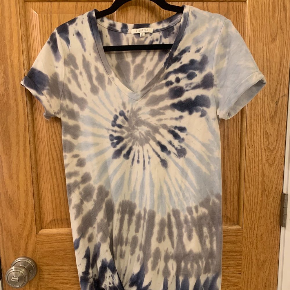 Z Supply Women's Grey & Blue Tie-dye Dress XS